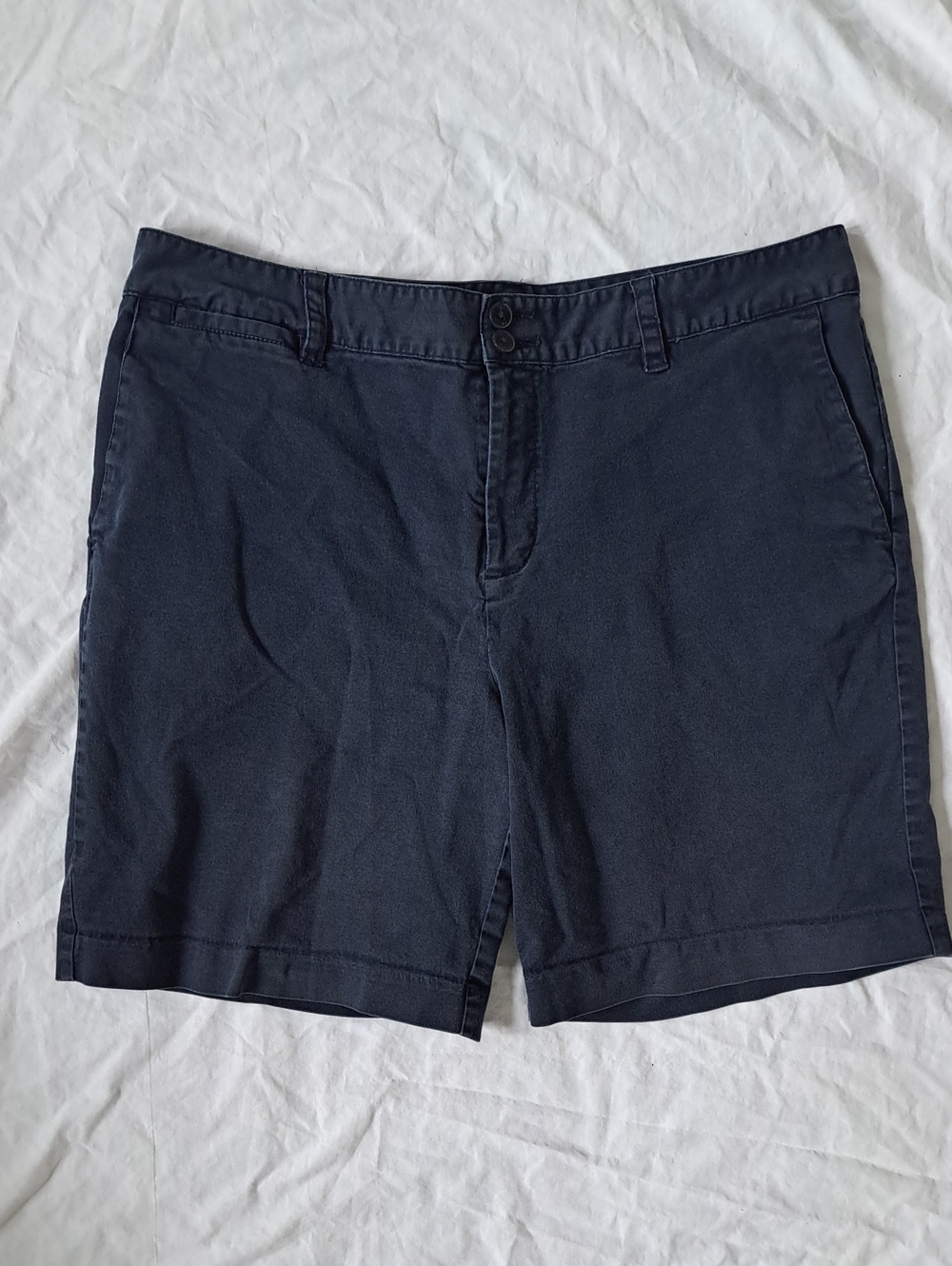 Chaps Womens Dark Navy Blue Bermuda Shorts 14 Petite Classic Tailored Chic